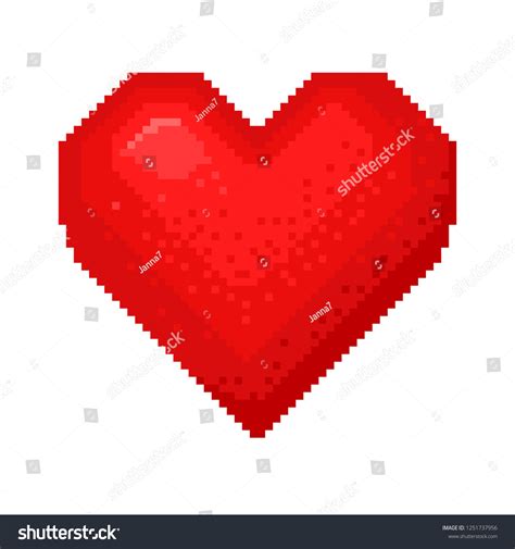 Pixel Art Heart Love Valentine Stock Vector Royalty Free