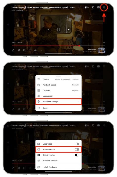 youtube ambient mode won t turn off