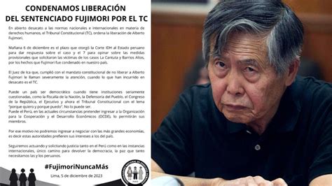 Alberto Fujimori Cnddhh Rechaza Decisión Del Tribunal Constitucional