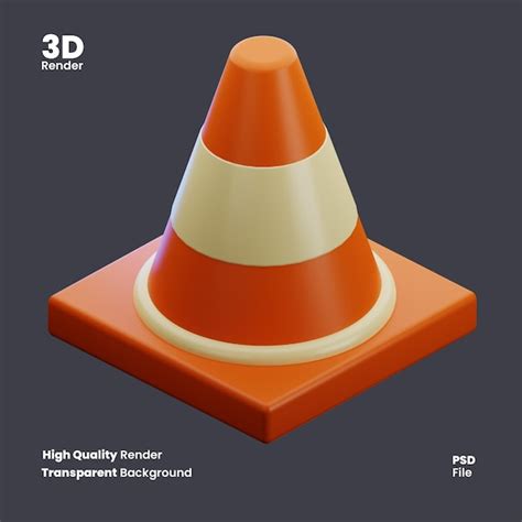 Premium Psd D Rendering Of Two Orange Traffic Cones