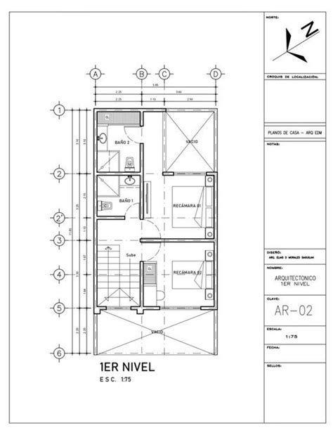 Plano De Casa 6x12 Metros Casa De 2 Plantas Estacionamiento Sala