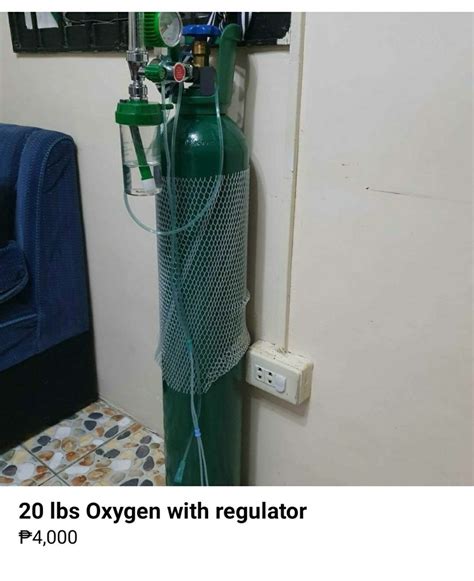 Oxygen tank with regulator, Health & Nutrition, Medical Supplies ...