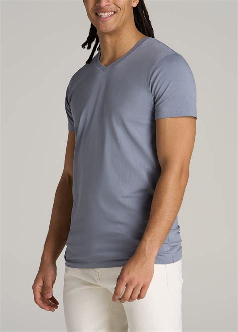 Stretch Cotton V-Neck T-Shirt for Tall Men | American Tall