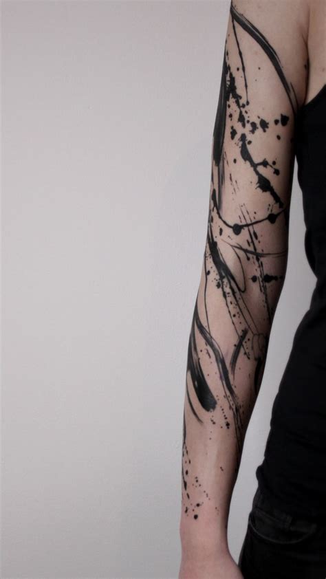 Abstract Brushstroke Black Tattoo Sleeve Lina Tattoo Berlin