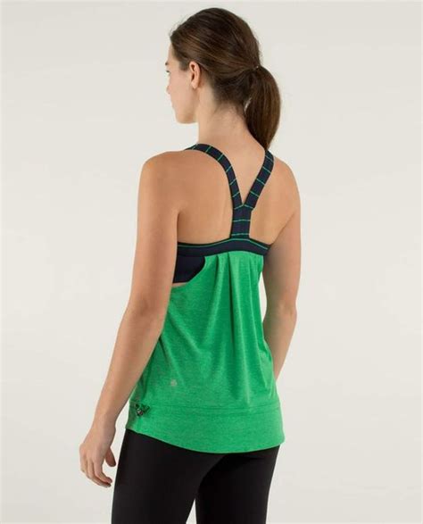 Lululemon Rest Less Tank Heathered Green Bean Slalom Stripe Inkwell Inkwell Lulu Fanatics