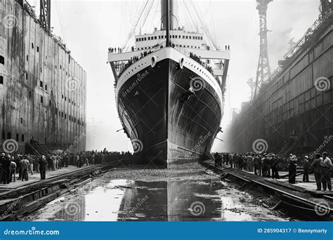 Titanic in Construction Site Vintage Photo Stock Illustration ...