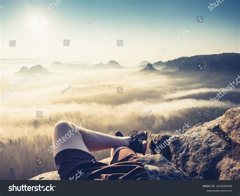 Resting Man Travelers Naked Legs Pointed Stock Photo 2036286449 Shutterstock