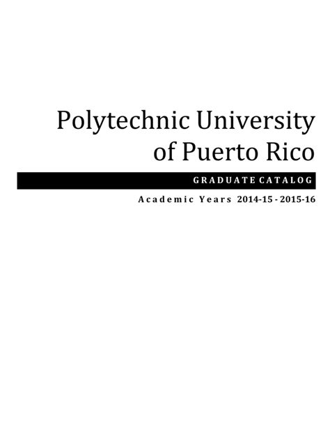 Graduate Catalog - Universidad Politécnica de Puerto Rico