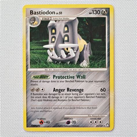 Carta Antiga Pokemon Bastiodon 21 123 Rare Mysterious Treasures