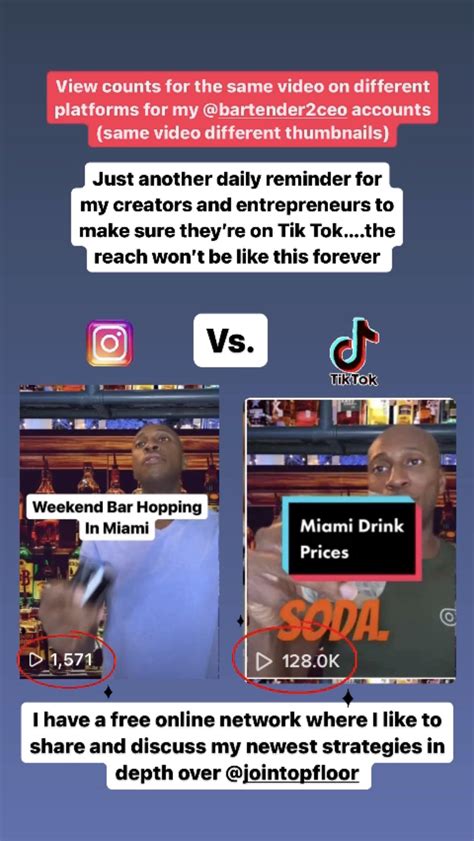 The Organic Reach Difference Between Tik Tok And Instagram Is Insane Example Rmarketingcurated