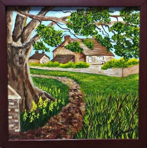 English Village Painting by Marilyn Domilski | Original landscape ...