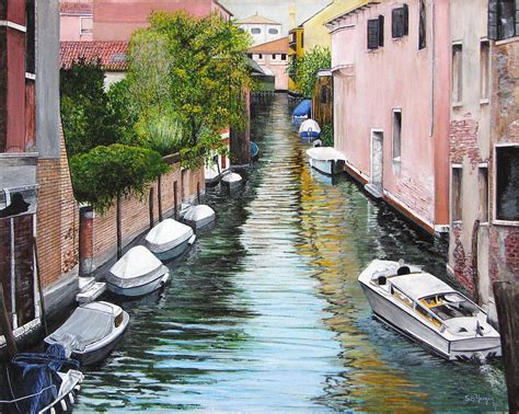 Venice Canal Painting by Stuart B Yaeger - Fine Art America