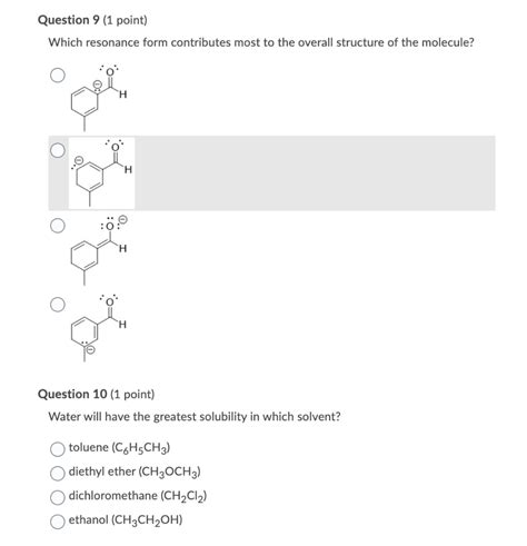 Solved Question 6 1 Point What Are The Molecular