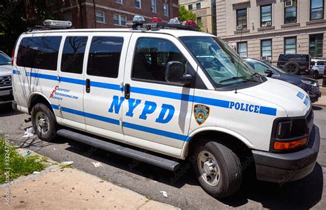 New York USA June 29 2018 NYPD Vehicle Parked By A Street On