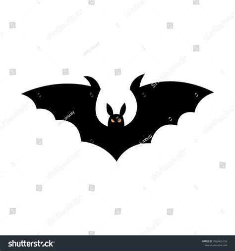 Bat Silhouette Halloween Vector Illustration Isolated Stock Vector ...