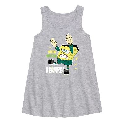 Girls Spongebob Squarepants Bikini Bottom Beware Graphic Sleeveless Aline Dress Target