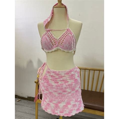 THANH LÝ BIKINI LEN MÓC HỒNG 4 MÓN Shopee Việt Nam