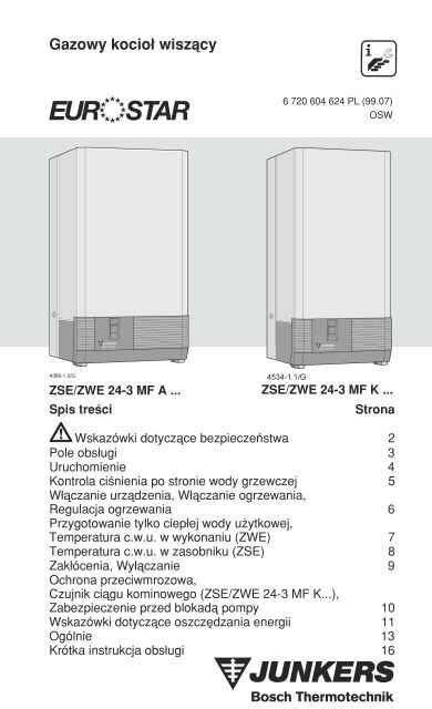 Instrukcje Obslugi Kotlow Gazowych Junkers Bosch Autoryzowany Serwis