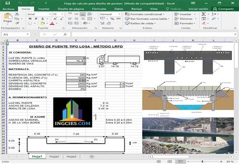 DiseÑo De Puentes Con Plantilla En Excel Youtube