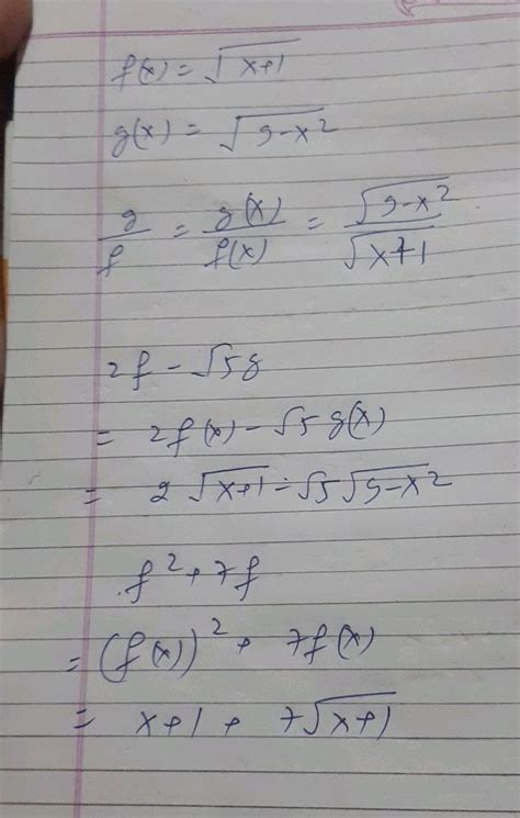 1 Following Functions I Frac G F Ii 2 Mathrm F Sqrt 5 Mathrm G