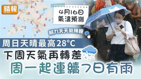 天氣預報｜天文台料周日天晴最高28°c 下周天氣再轉差連續7日有雨【附九天天氣預報】 晴報 家庭 熱話 D230414