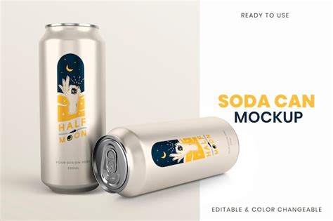 Mockup De Lata De Refresco Psd Envasado De Productos De Bebidas