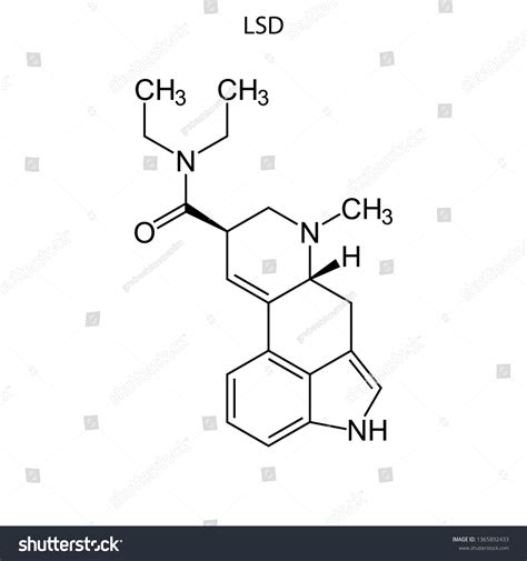 Skeletal Formula Lysergic Acid Diethylamide Chemical Stock Vector