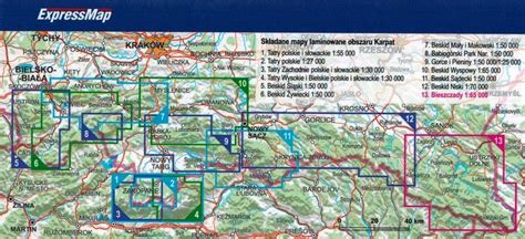 Bieszczady Mapa Turystyczna Laminowana Ex Map Oficjalne