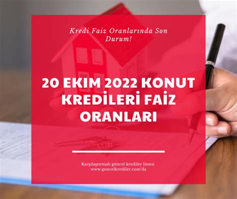 20 Ekim 2022 Konut Kredileri Faiz Oranlarında Son Durum