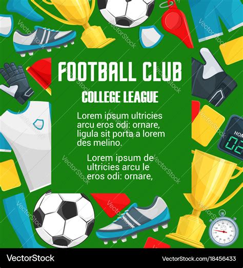 Poster for soccer college league club Royalty Free Vector