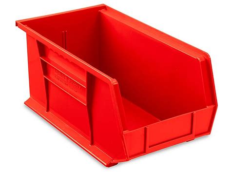 Plastic Stackable Bins 15 X 8 X 7 Red S 12419r Uline