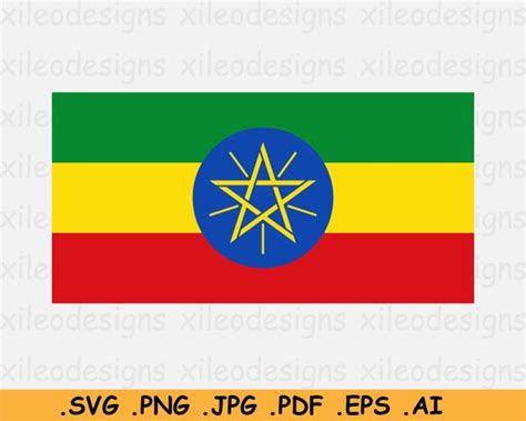 Ethiopia Flag Svg Ethiopian National Nation Country Banner Etsy