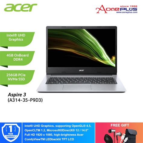 Acer Aspire 3 A314 35 P9d3 Laptop Nx A7ssm 002 14in Fhd Intel