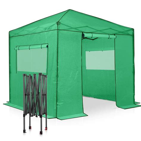 Eagle Peak 8 Ft W X 8 Ft D Green Portable Walk In Pop Up Gardening