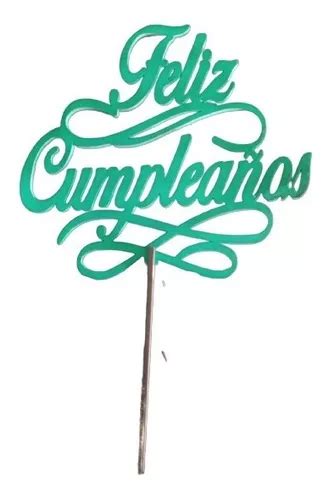 Letrero Para Pastel Cake Topper Feliz Cumpleaños Mdf en venta en