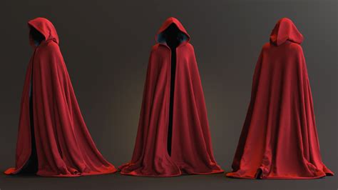 Artstation Hooded Half Circle Cloak Marvelous Designerclo3d