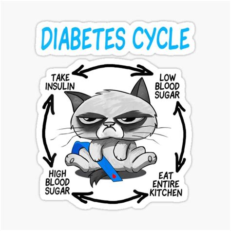 Funny Cat Diabetic Life Cycle Diabetes Awareness Sticker For Sale By