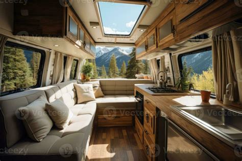 Cozy interior in the trailer of motorhome, Generative AI 33648284 Stock ...