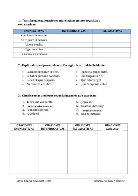 Clases De Oracion Pdf