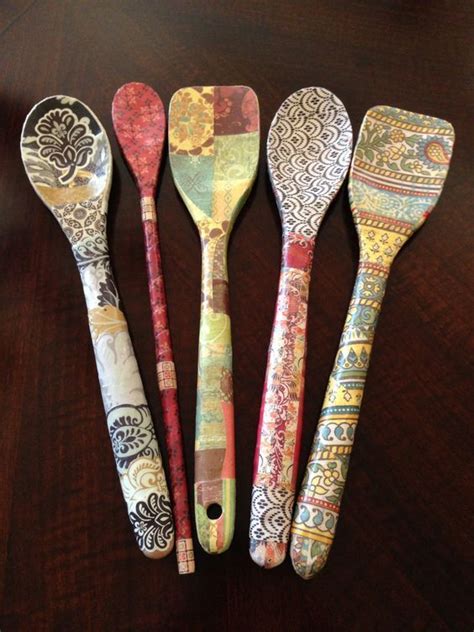 Decoupage Wooden Spoons T Baker Vintage Emma Bridgewater Cath