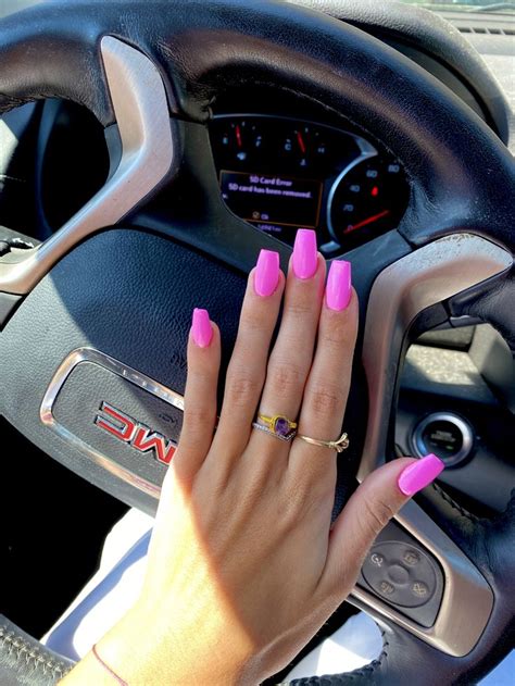 Hot Pink Nails Pink Summer Nails Sns Nails Colors Hot Pink Nails