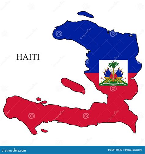 Haiti Map Vector Illustration Caribbean Latin America America Stock