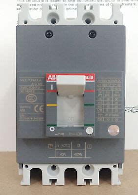 ABB Formula Molded Case Circuit Breaker MCCB A1C125 TMF 40 400 FF 3P