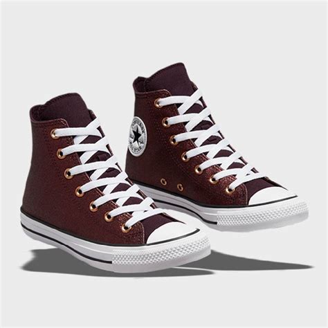 Converse Womens Chuck Taylor All Star Forest Glam High Brownwhite 1