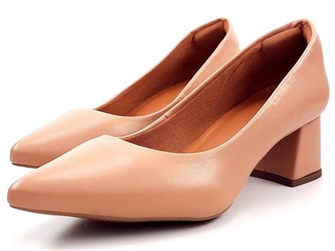 Scarpin Cs Nude Salto Bloco 5cm CECI Calçados Atacado de Calçados