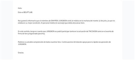 ENHYPEN LATINO On Twitter INFO 220712 Comunicado Sobre La