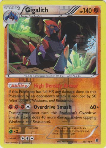 Pokémon XY Phantom Forces Card 050 Gigalith Parallel Reverse Holo