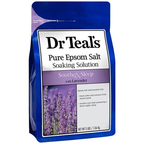 Dr Teals Pure Epsom Salt Soak Soothe And Sleep With Lavender 3lbs