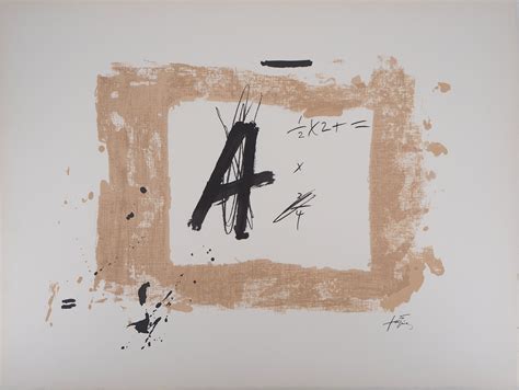 Antoni Tapi S Hommage La Math Matique Lithographie