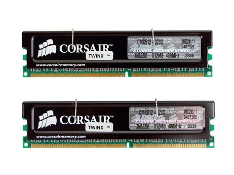 CORSAIR XMS 1GB 2 X 512MB DDR 400 PC 3200 Dual Channel Kit Desktop